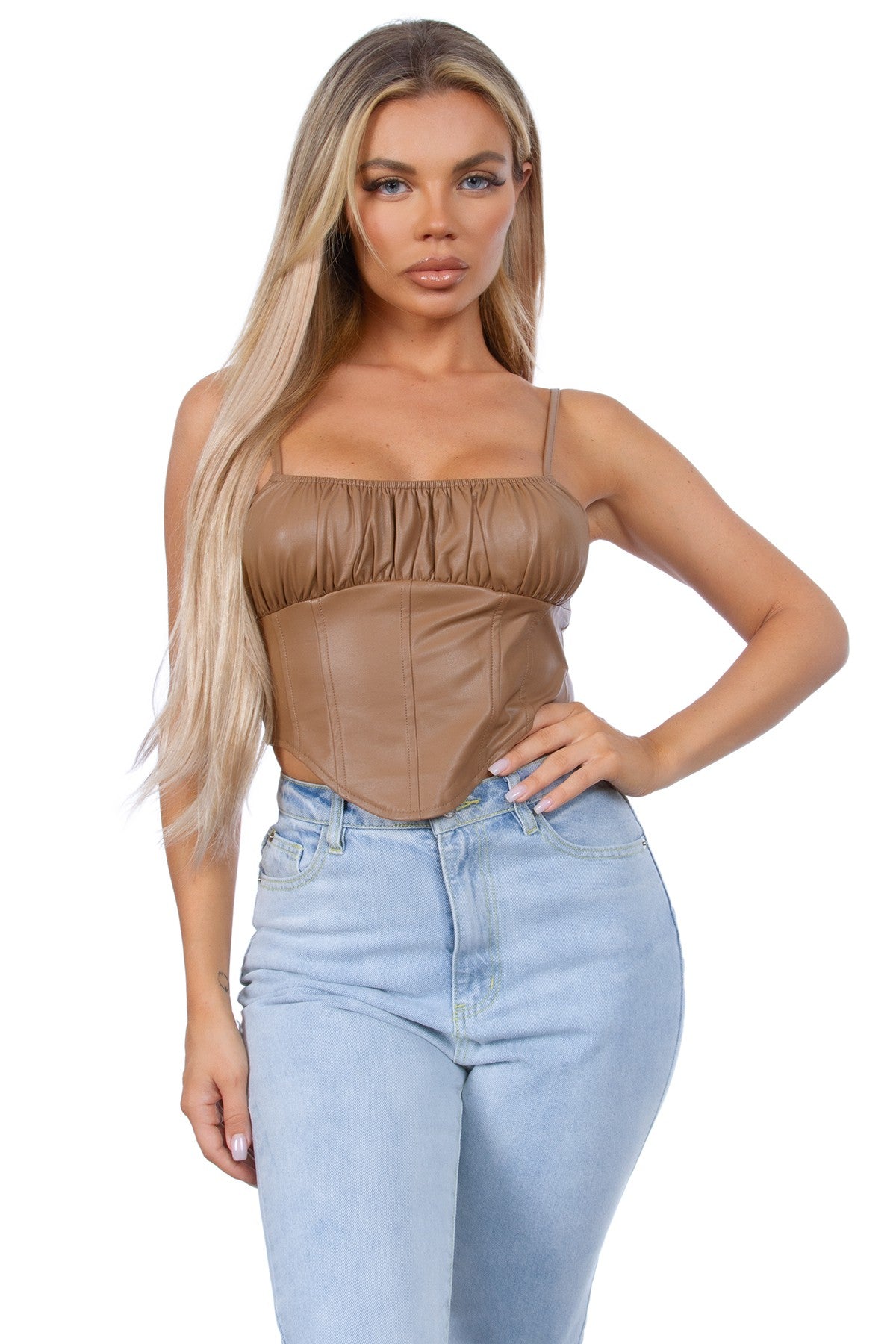 Vegan Leather Cami Top