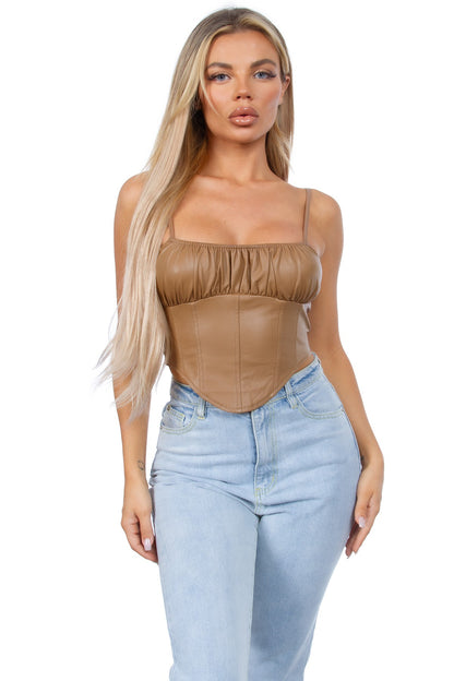 Vegan Leather Cami Top