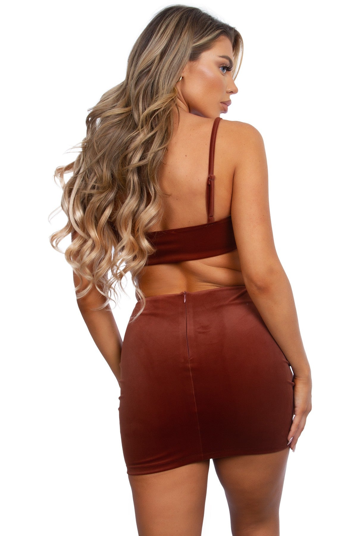 Velvet Two Piece Skirt Set