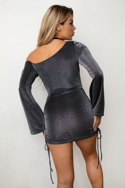 Shimmer Long Sleeve Mini Dress