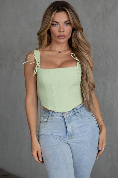 Stretch Poplin Cami Corset Top