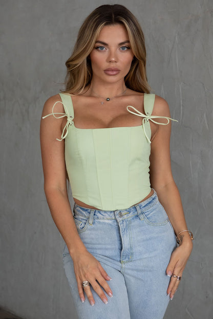 Stretch Poplin Cami Corset Top