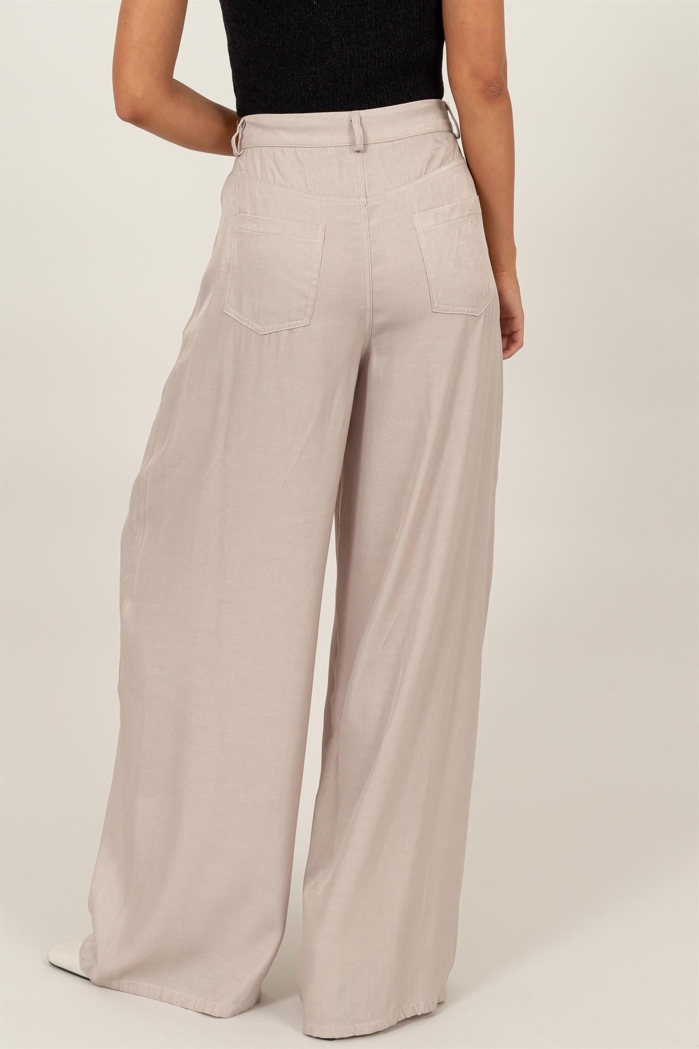 High-Waist Woven Wide-Leg Pants