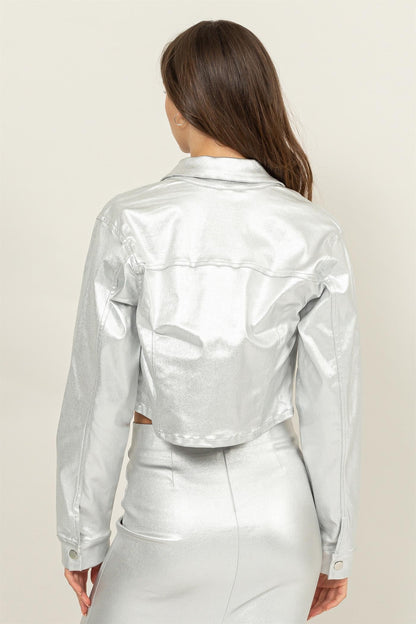 Cropped Metallic Jacket