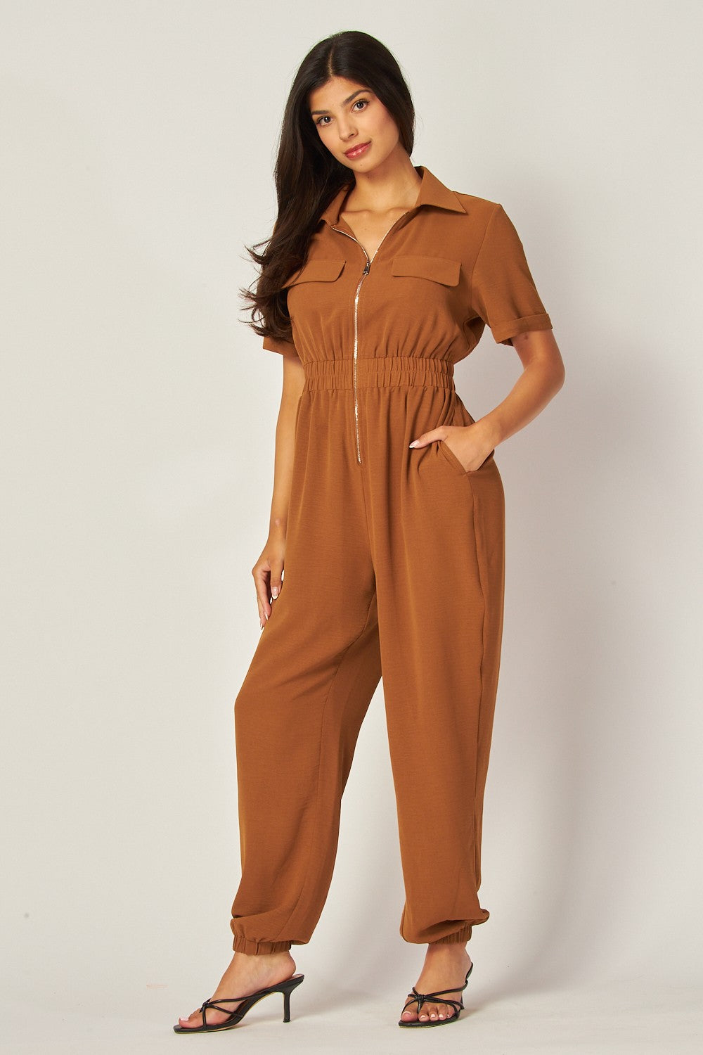 Airflow Front Zip Closure Jumpsuit