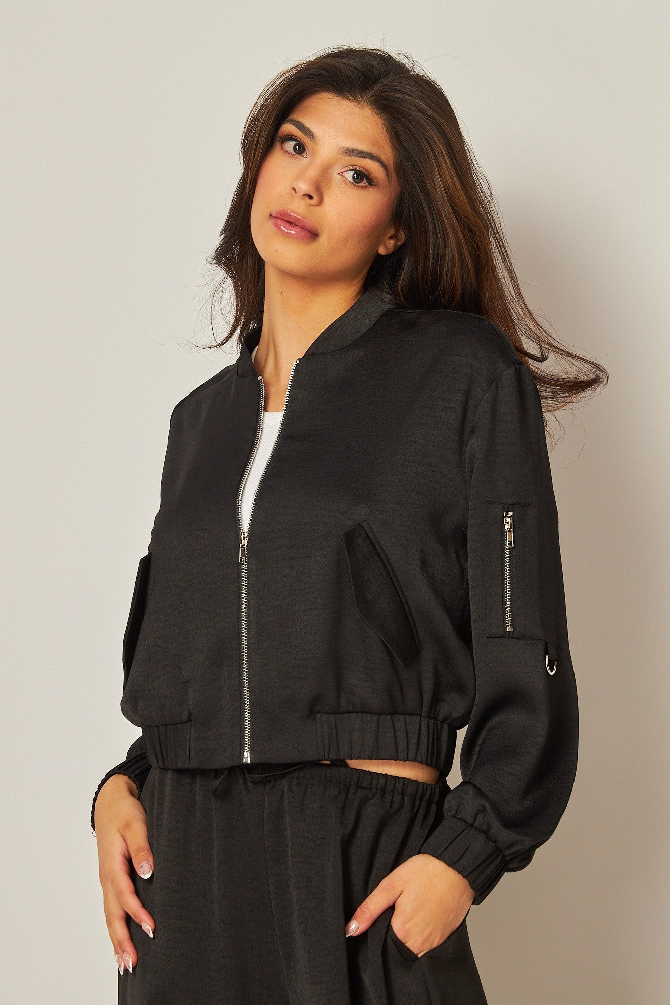 Satin Bomber Jacket