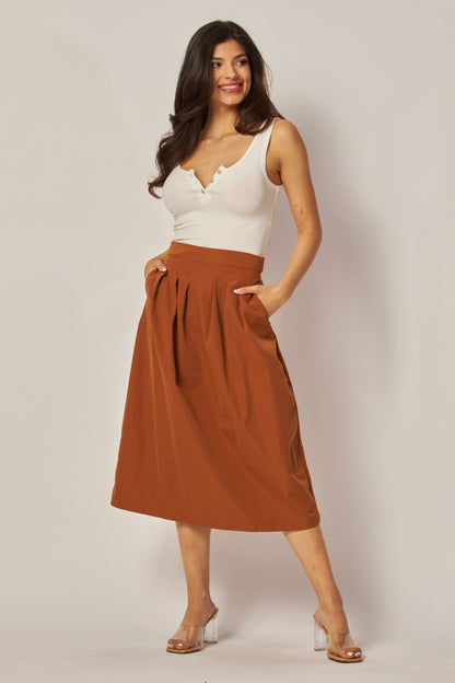 Woven Mid-Length Skirt