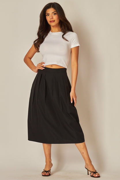 Woven Mid-Length Skirt