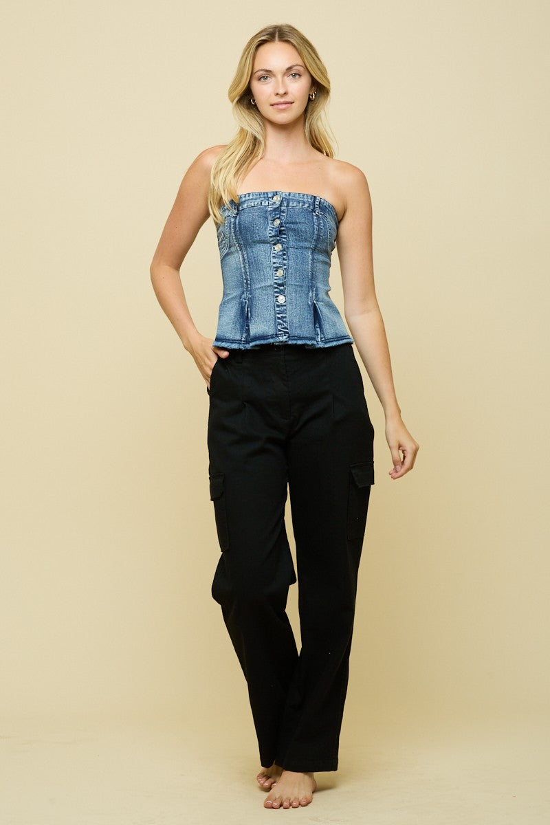 Denim Corset Top