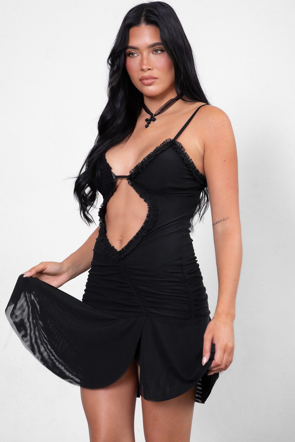 Gigi Cutout Mesh Mini Dress