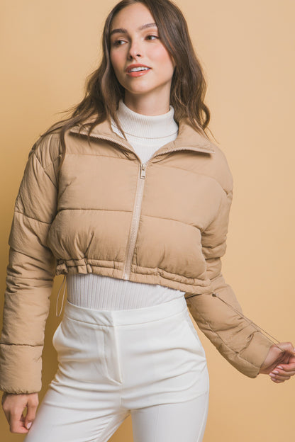 High Neck Crop Puffer Jacket