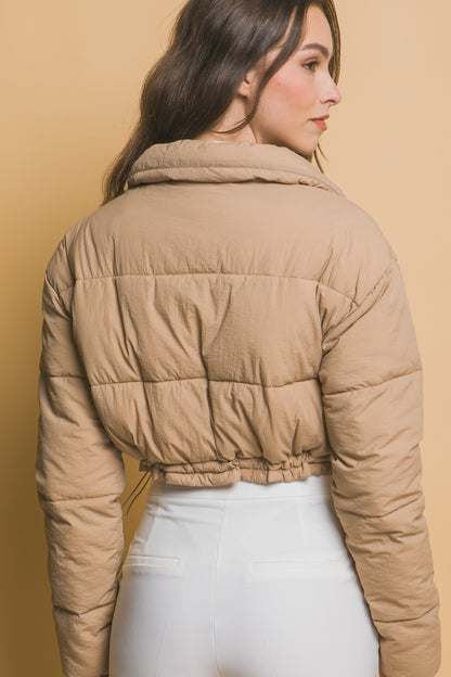 High Neck Crop Puffer Jacket