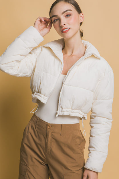 High Neck Crop Puffer Jacket