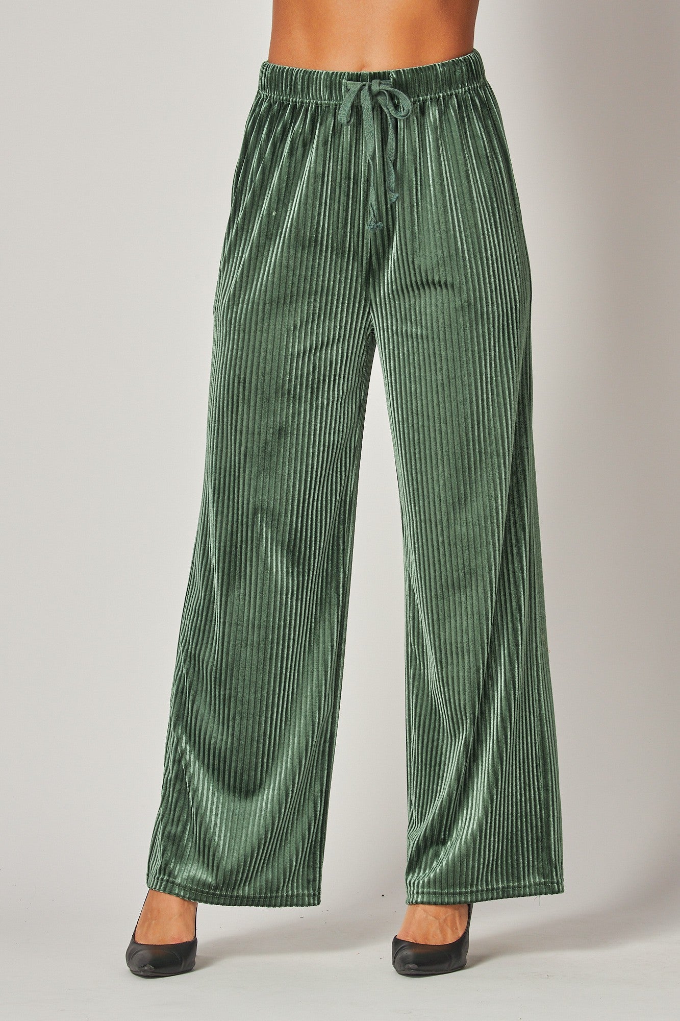 Ribbed Velvet High Waisted Pants