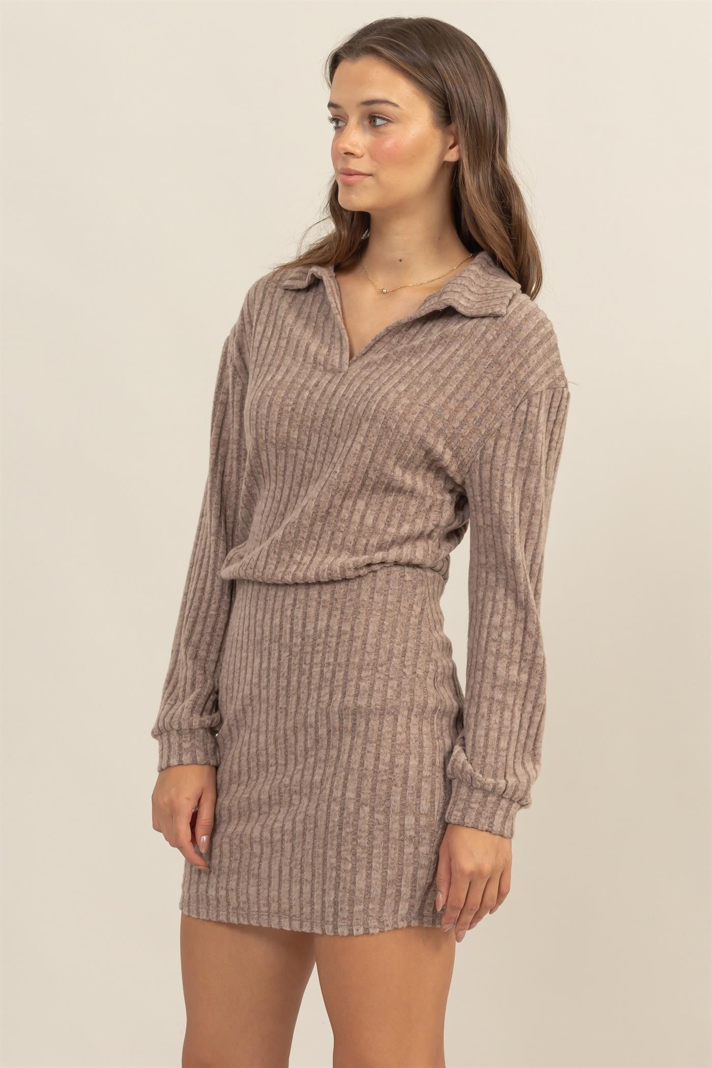 Brushed Ribbed Knit Dress