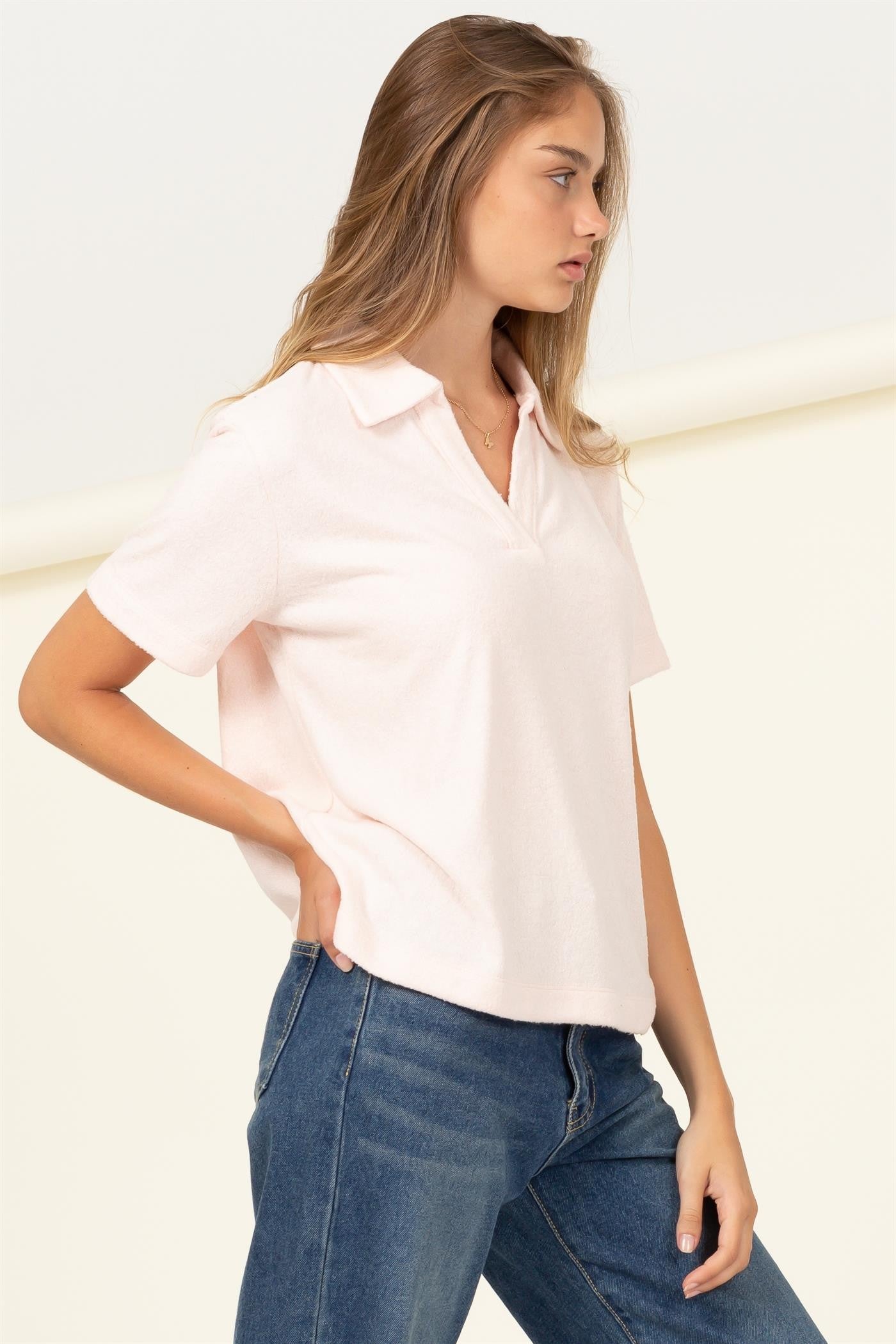 Collared Short-Sleeve Top