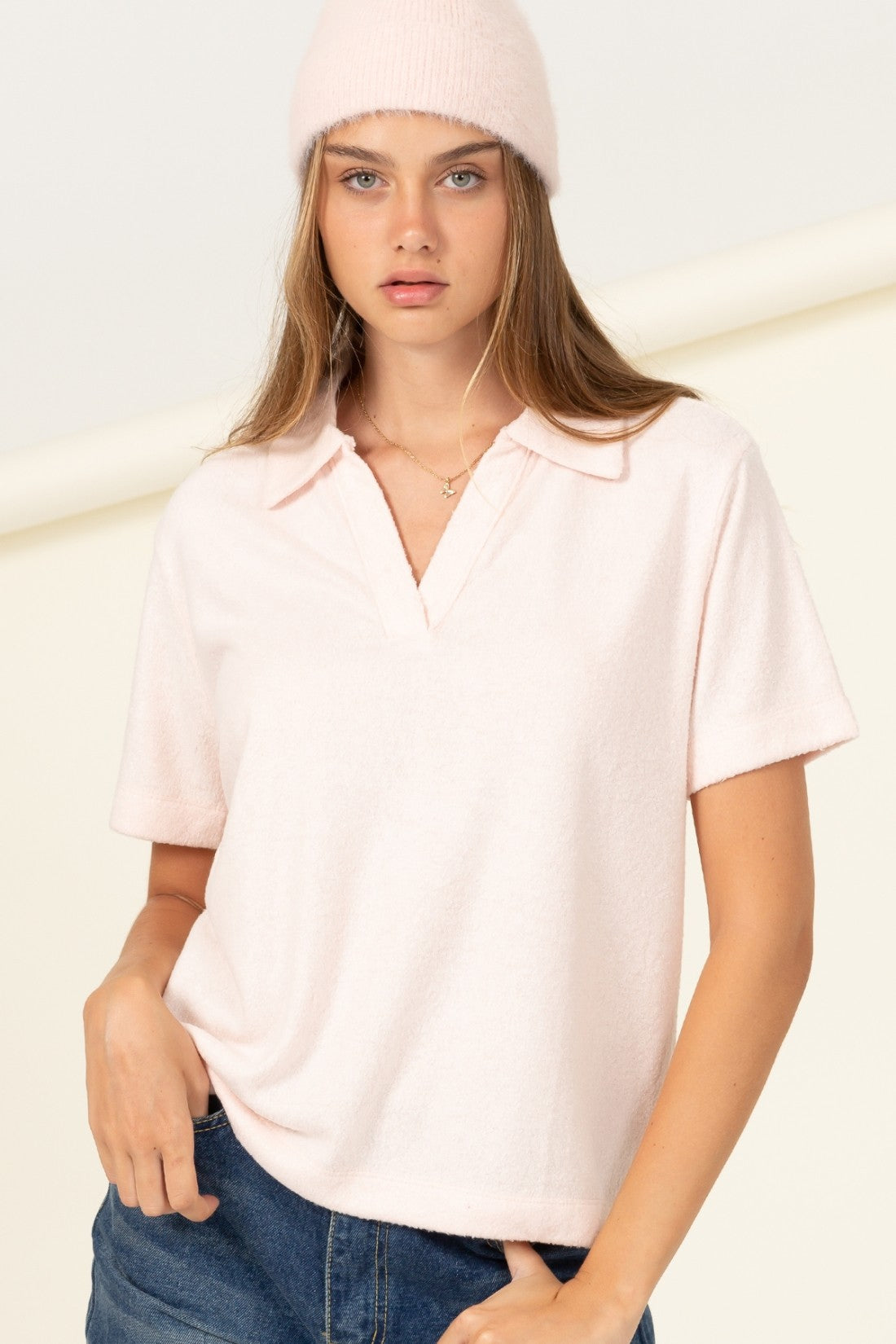 Collared Short-Sleeve Top