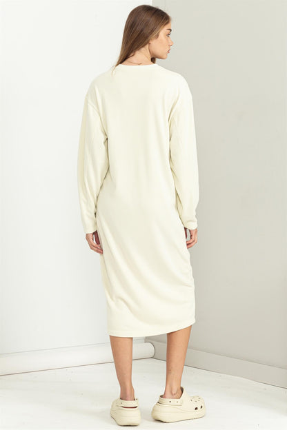 Long Sleeve Midi Sweatshirt Dress