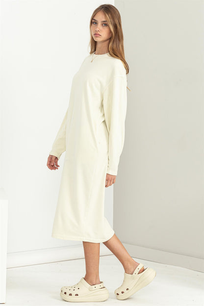 Long Sleeve Midi Sweatshirt Dress