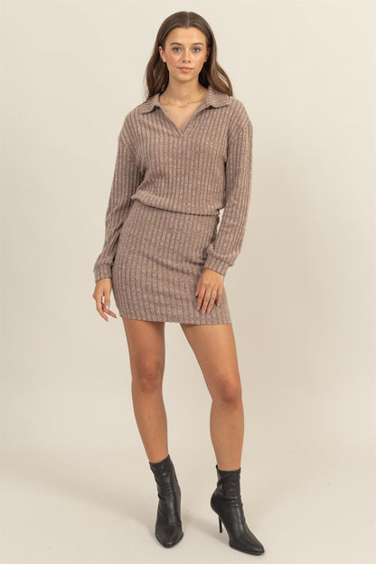 Brushed Ribbed Knit Dress