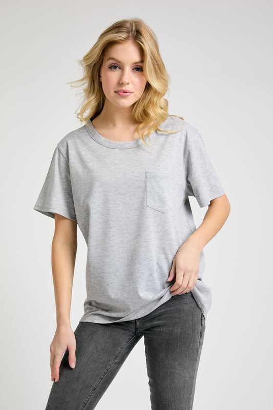 Short Sleeve V Neck Classic Fit Cotton Knit Tee