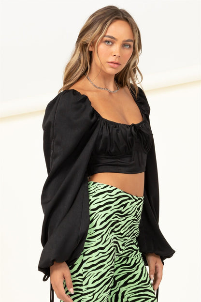 Puff Sleeve Crop Top