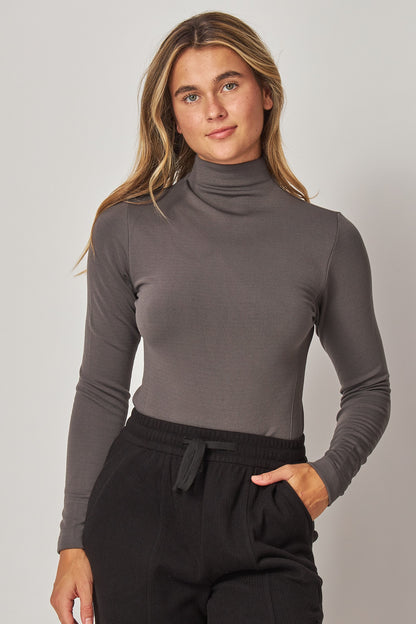 Seamless Mock Neck Long Sleeve Top