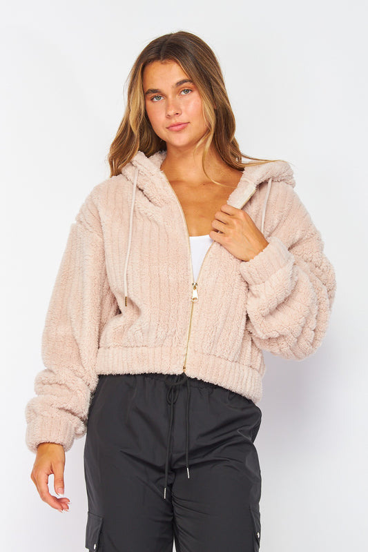 Hooded Sherpa Plush Jacket