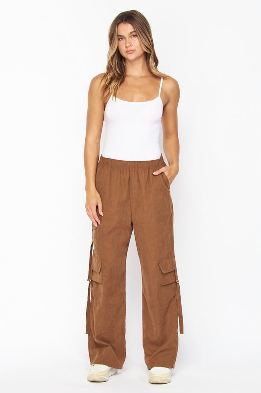 Vegan Suede Cargo Pants