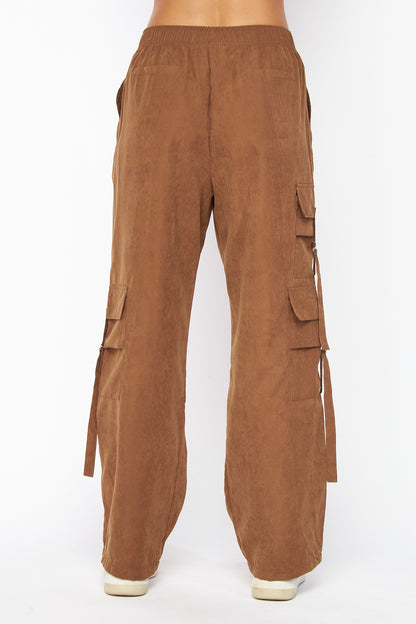 Vegan Suede Cargo Pants