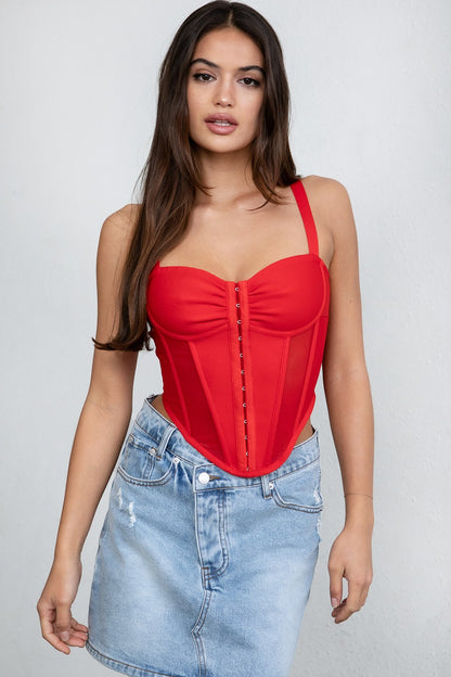 Bandage Mesh Bustier Corset Top