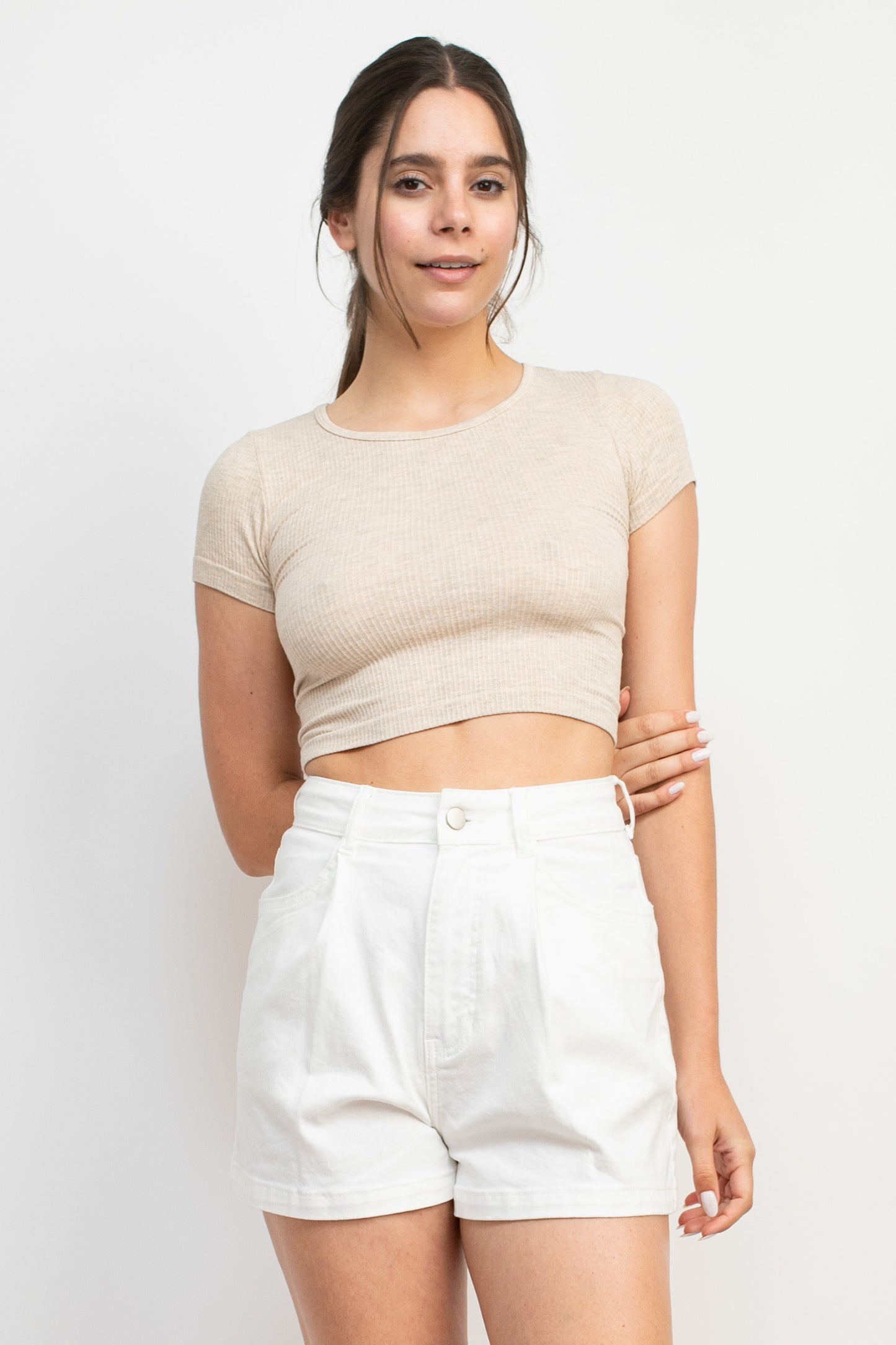 Short Sleeve Basic Crop Top