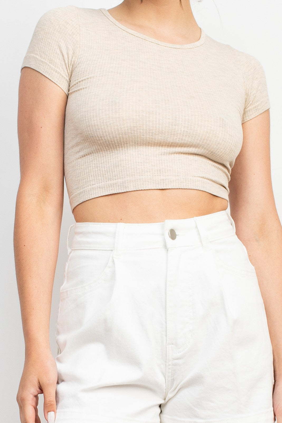 Short Sleeve Basic Crop Top