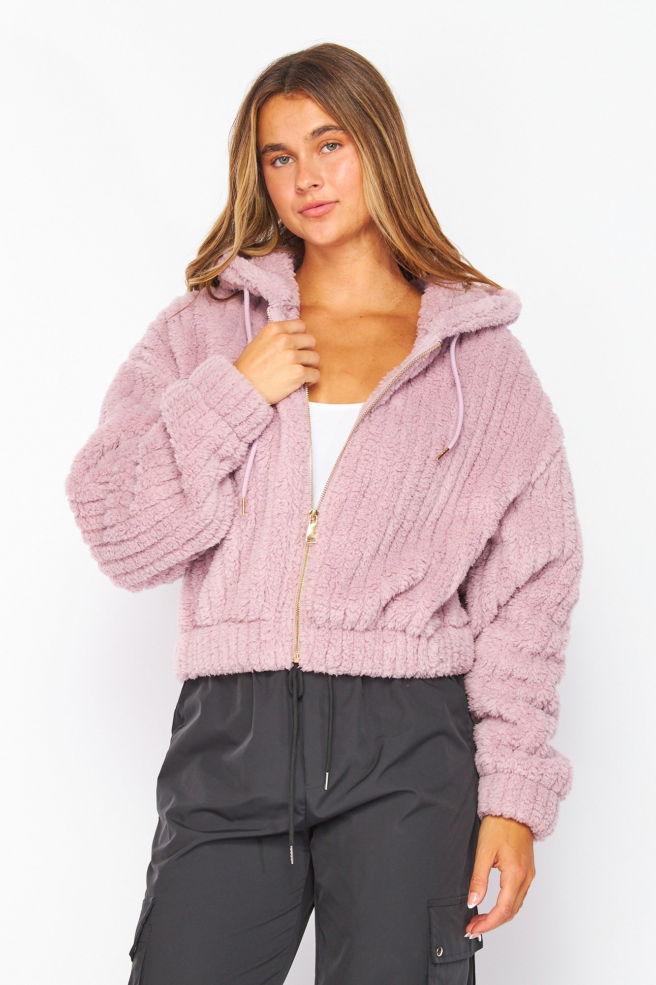 Hooded Sherpa Plush Jacket