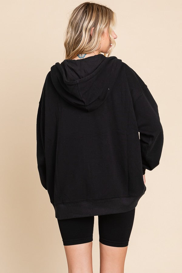 Basic Oversized Zipper Hoodie