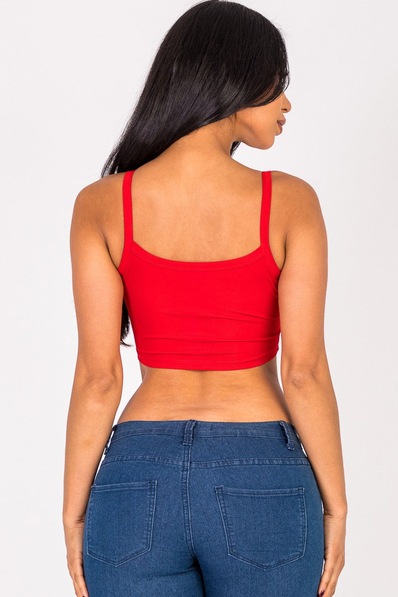 Basic Ribbed Knit Crop Top