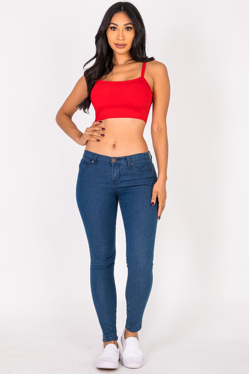 Basic Ribbed Knit Crop Top