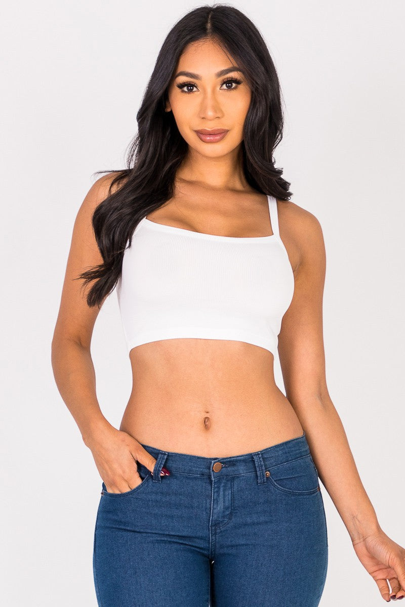 Basic Ribbed Knit Crop Top