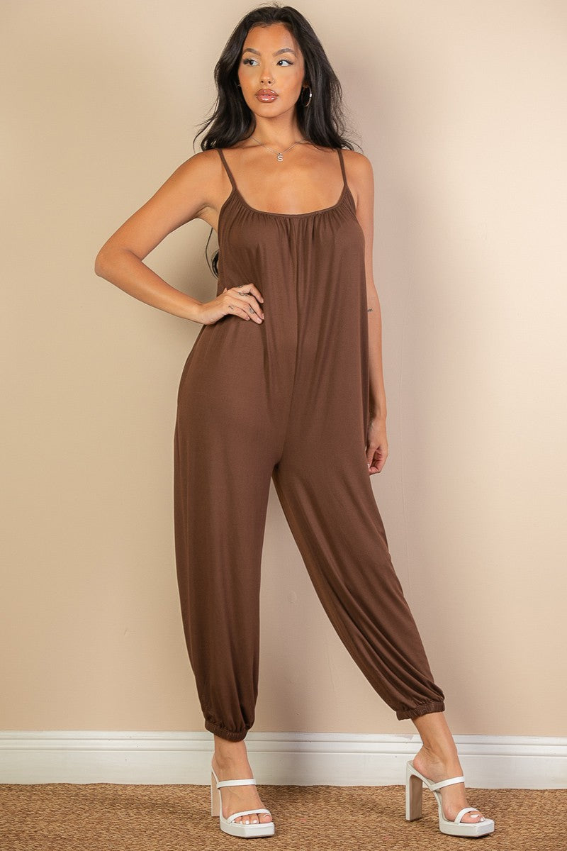 Spaghetti Strap Solid Jumpsuit